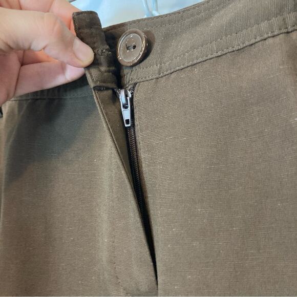 Emma James Brown Bootcut Mid Rise Waist Pressed Leg Trousers Slacks Pants - Picture 6 of 11